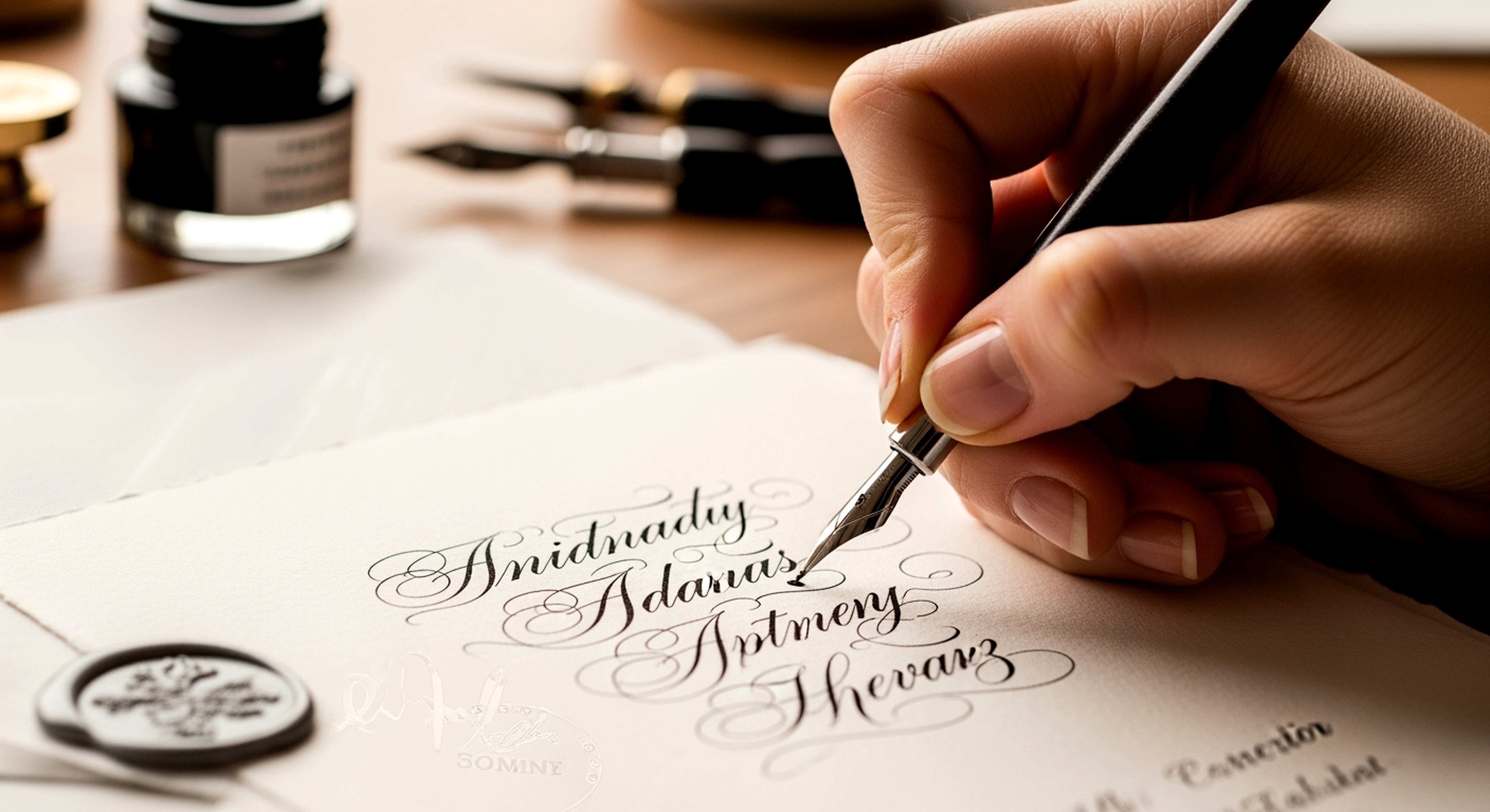 Isha Henry-Hament writing calligraphy