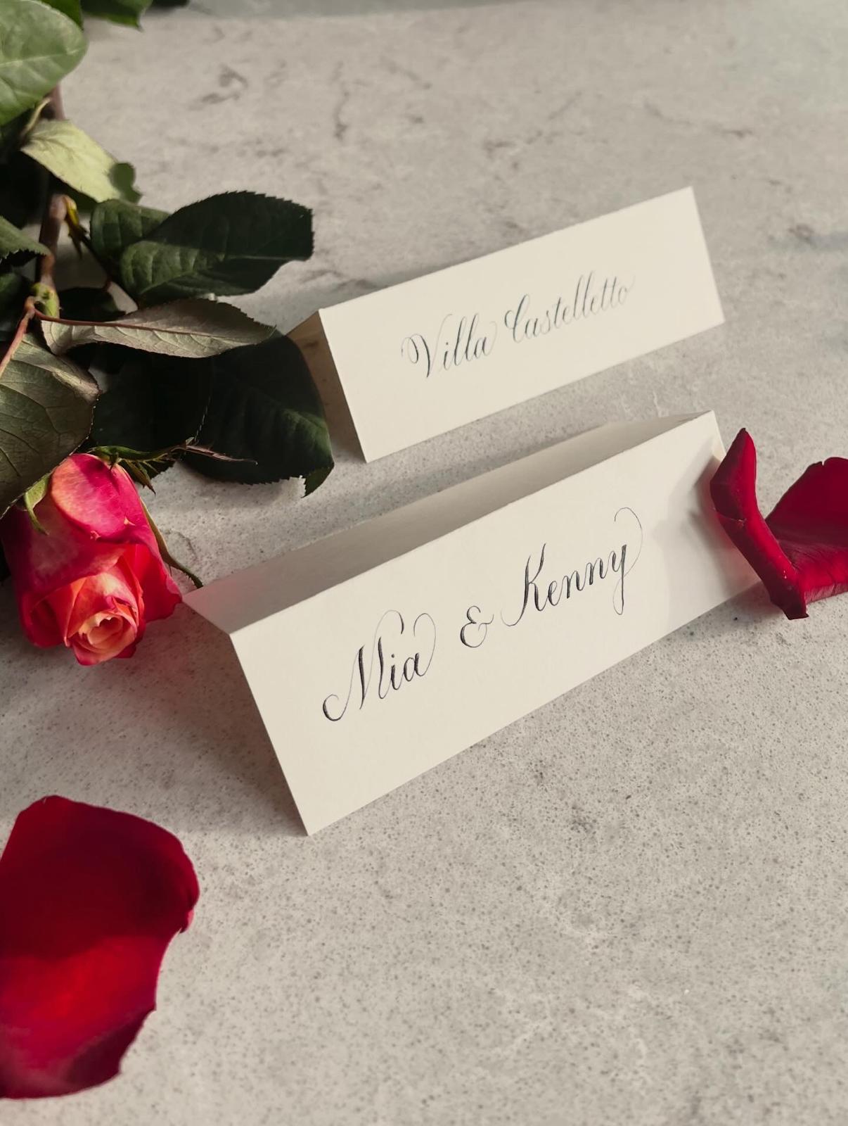 Villa Castelletto and Mia & Kenny place cards